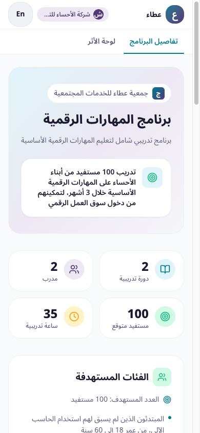 صفحة تفاصيل البرنامج